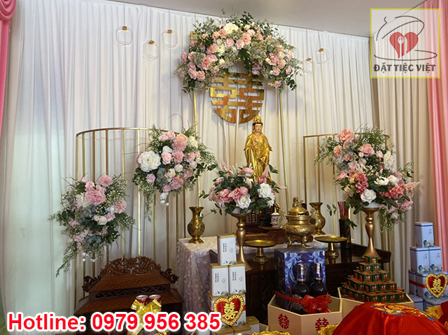 Trang trí bàn thờ gia tiên đám cưới